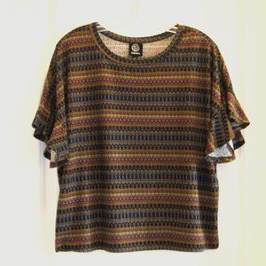 Bobeau Ruffle Dolman Sleeve Top